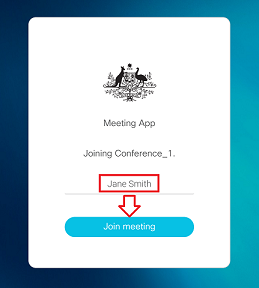 Meeting app login screen to join a meeting