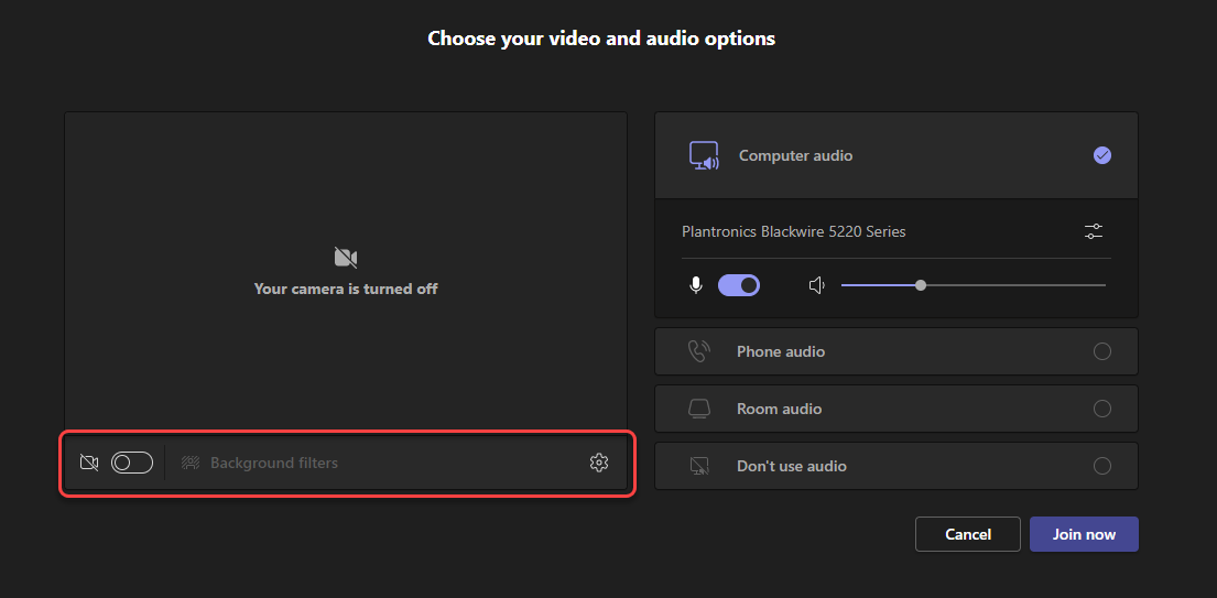 Screen capture of how to enable your video during a Microsoft Teams meeting.