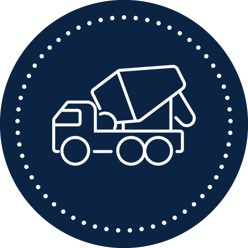 Icon representing cement and concrete production