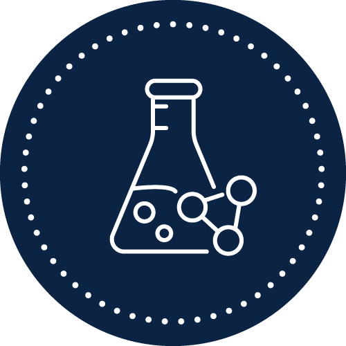 Icon representing chemicals and plastics manufacturing