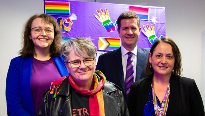 Staff attending a Wear It Purple Day event