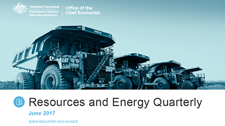 Resources and Energy Quarterly publication cover June 2017 Resources and Energy Quarterly publication cover June 2017
