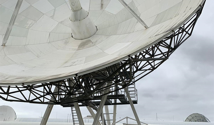Close up of antenna at the Perth International Telecommunications Centre. Close up of antenna at the Perth International Telecommunications Centre.