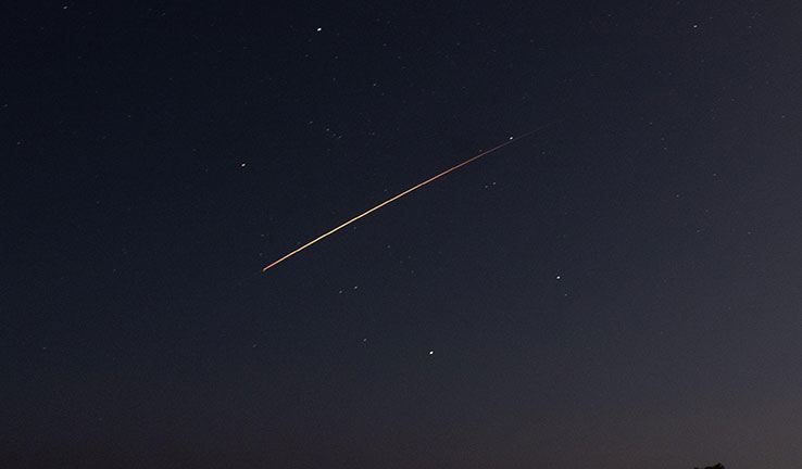 A fireball in the night sky