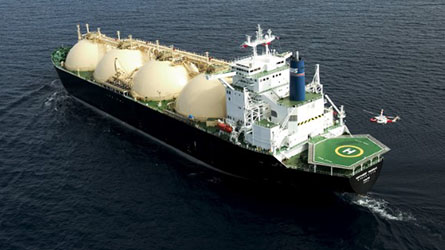 Tanker ship in the ocean