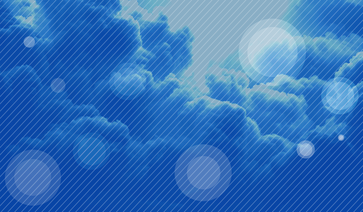 Illustration from the report cover Decorative illustration showing clouds and circles in shades of bright blue