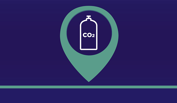 Carbon capture fund illustration Illustration shows a canister with the symbol CO2 on it