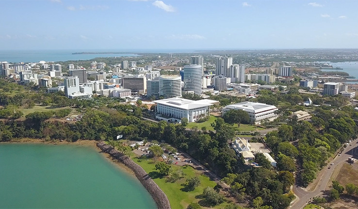 Photo of a cityscape in Northern Australia. Photo of a cityscape in Northern Australia.