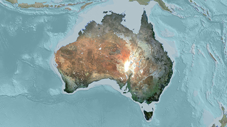 Topographic map of Australia Topographic map of Australia