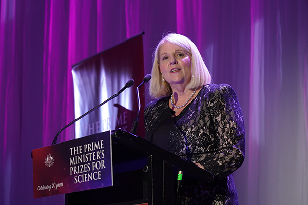 Photo of Minister Karen Andrews on stage at the award ceremony.