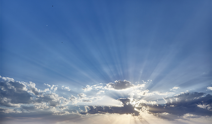 Photo of blue sky, clouds and sunlight