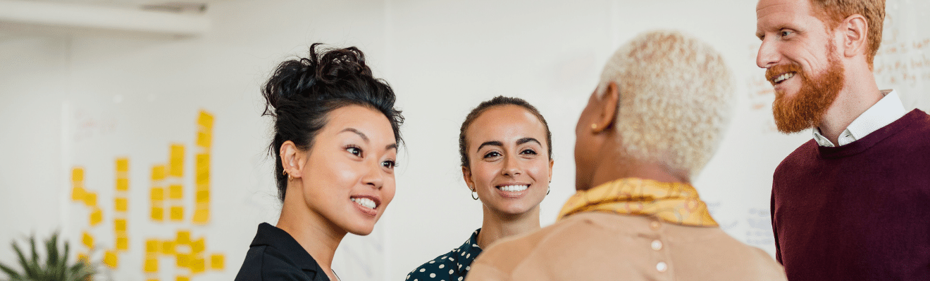Diverse team meeting