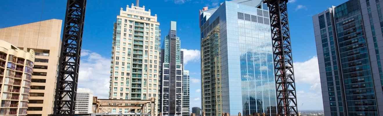 Cranes in Sydney constructing new high rise buildings