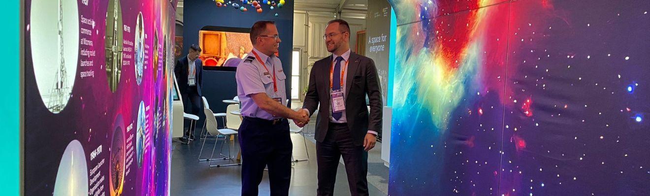 Air Commodore Joe Medved and General Manager of the Office of the Space Regulator at the Australian Space Agency, Christopher De Luis. 
