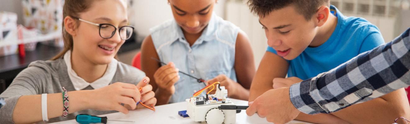 Young people working on a STEM project