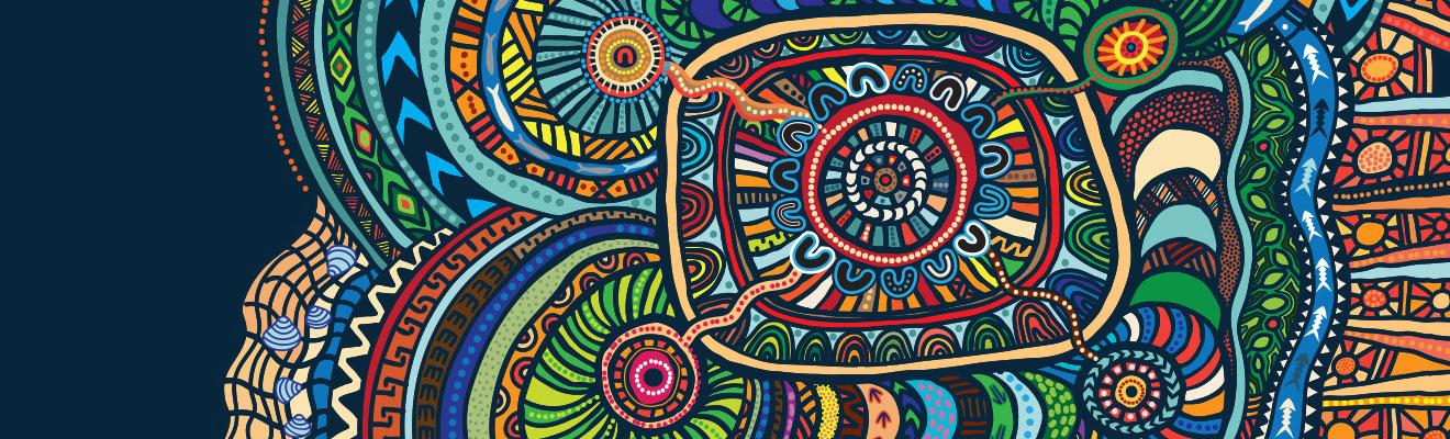 A colourful First Nations artwork