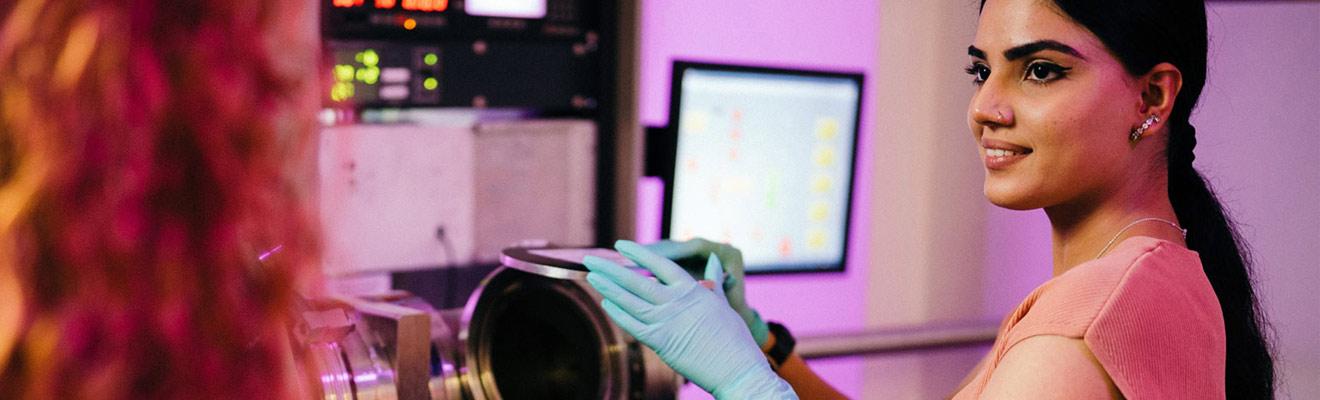 Ritika Bazzad at work in the lab