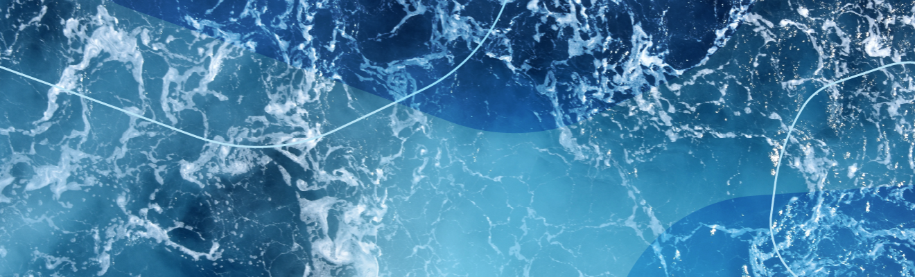 Image of the rough ocean with decorative oceans overlaying.
