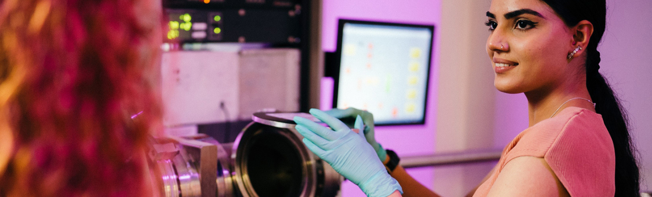 Ritika Bazzad at work in the lab