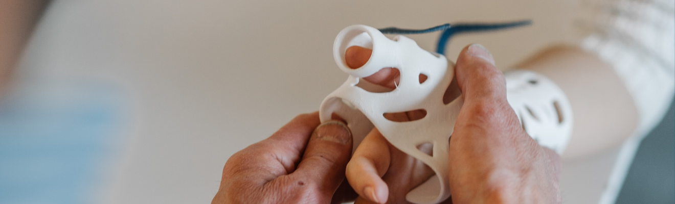 New medical technologies close up on hand