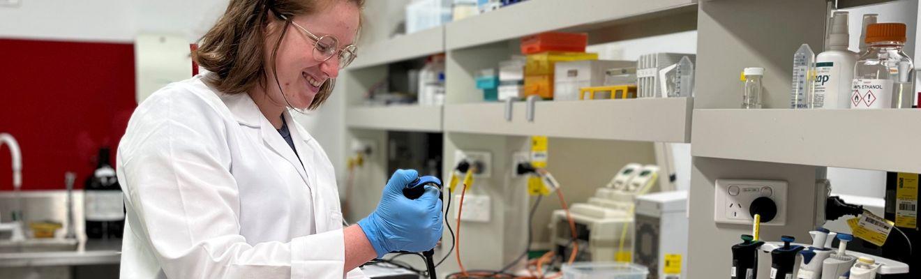 Annalee Morrison, APS STEM Graduate, in the lab