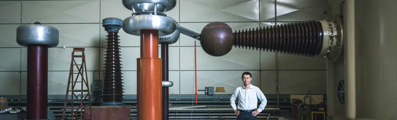Photo of Dr Yi Li in the High-Voltage Laboratory 
