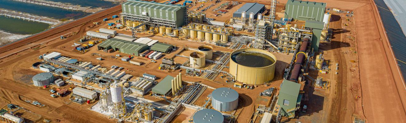 A major resources project as seen from the air.