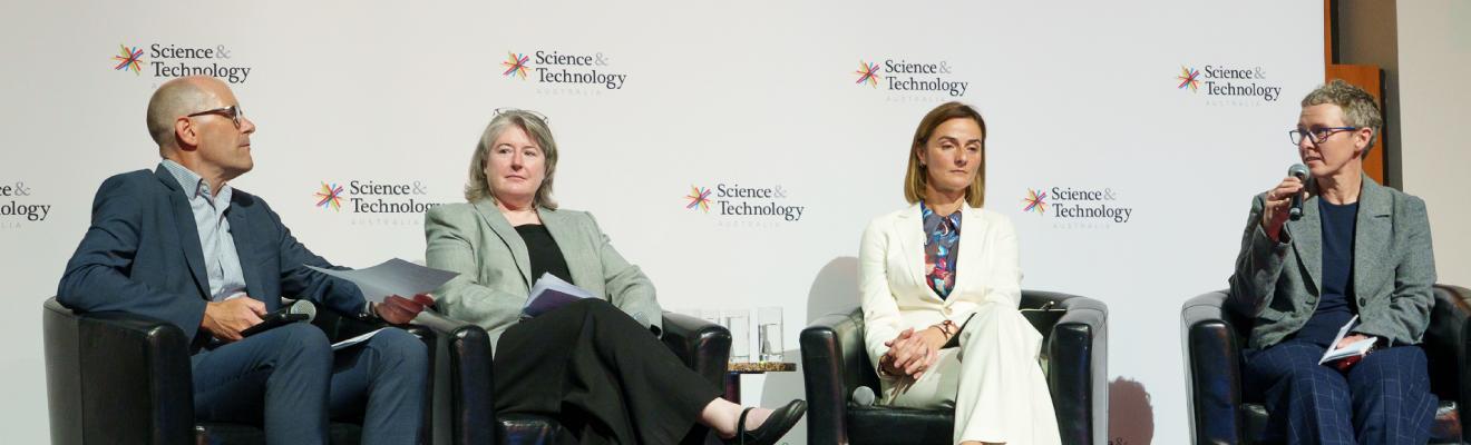 Panellists speaking at Science Meets Parliament 2026