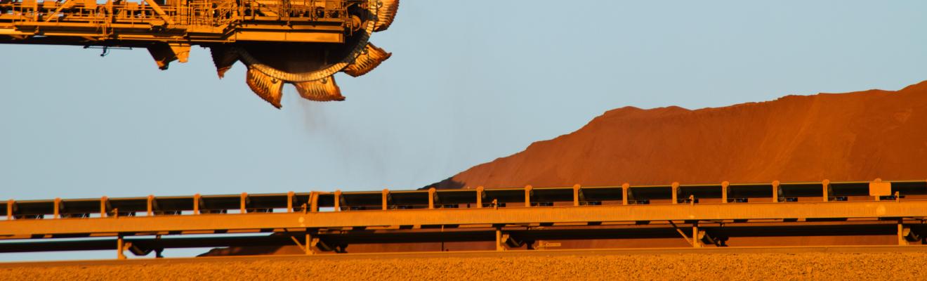 Bucket-wheel excavator on a mining site