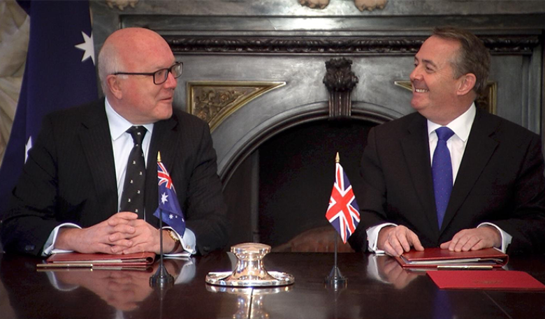 Photo at signing of the Australia and United Kingdom Mutual Recognition Agreement