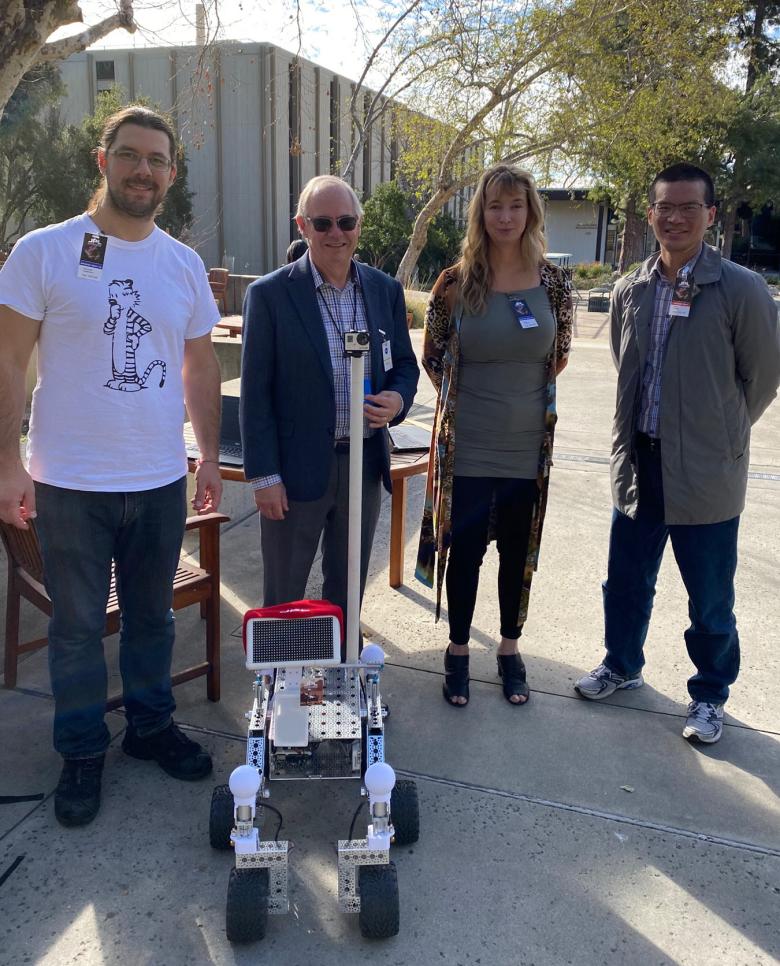 The Akin team with Henry the Helper at NASA JPL