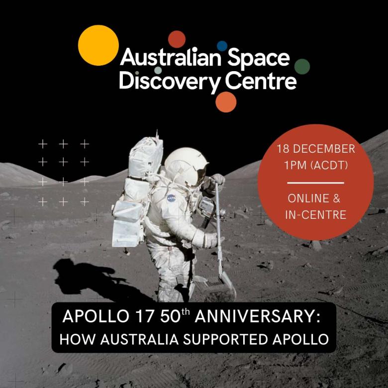 Booking details are shown over a photo of an Apollo astronaut