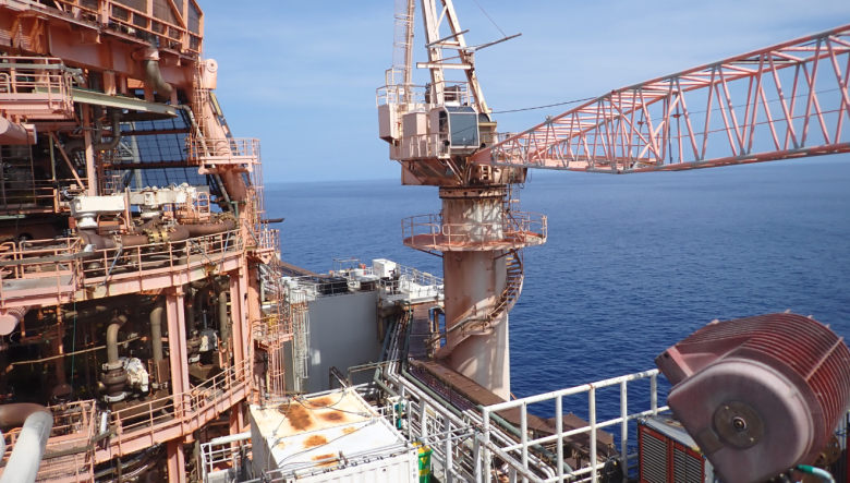 View of Northern Endeavour deck and crane
