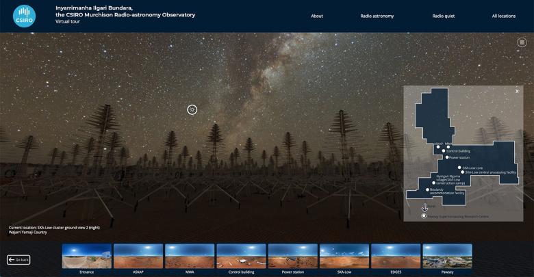 Image showing a virtual tour of the SKA Observatory. 