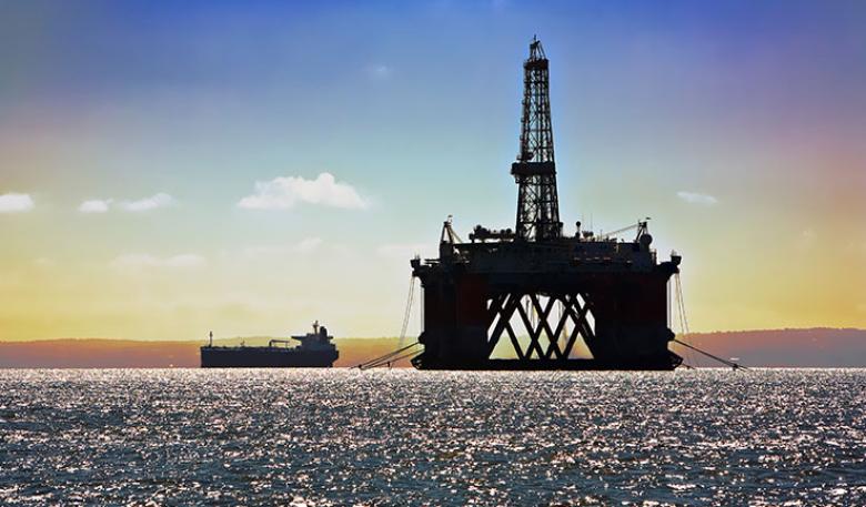 Photo of an offshore resource exploration platform