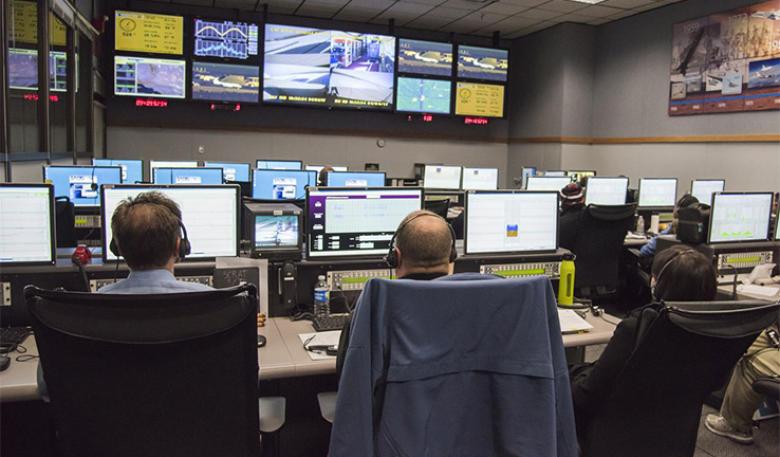 Mission Control centre tracking space objects. Mission Control centre tracking space objects.
