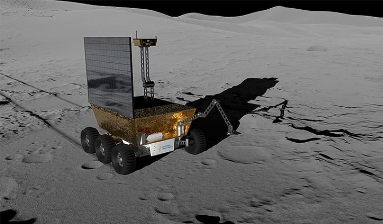 Artist’s impression of an Australian-made rover exploring the lunar surface. Artist’s impression of an Australian-made rover exploring the lunar surface.