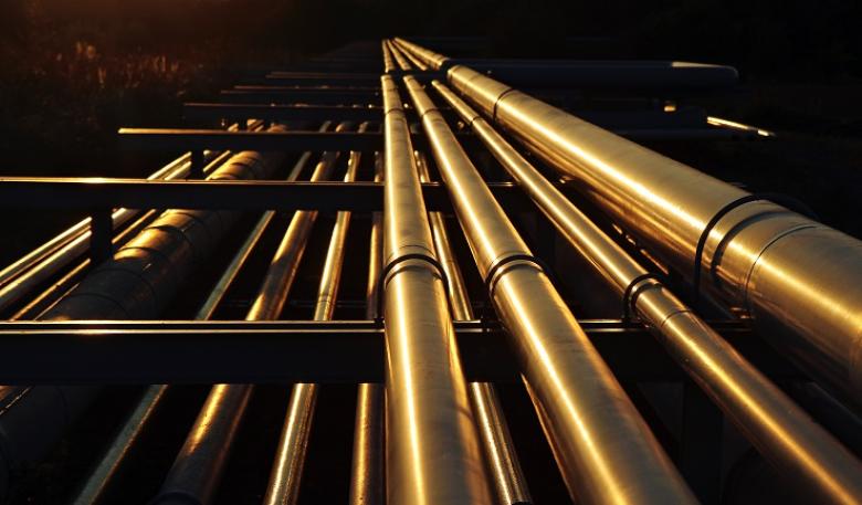 Photo of a golden pipeline system