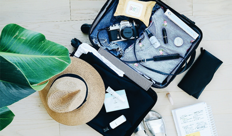 Photo of someone’s carry-on bag contents Photo of someone’s carry-on bag contents