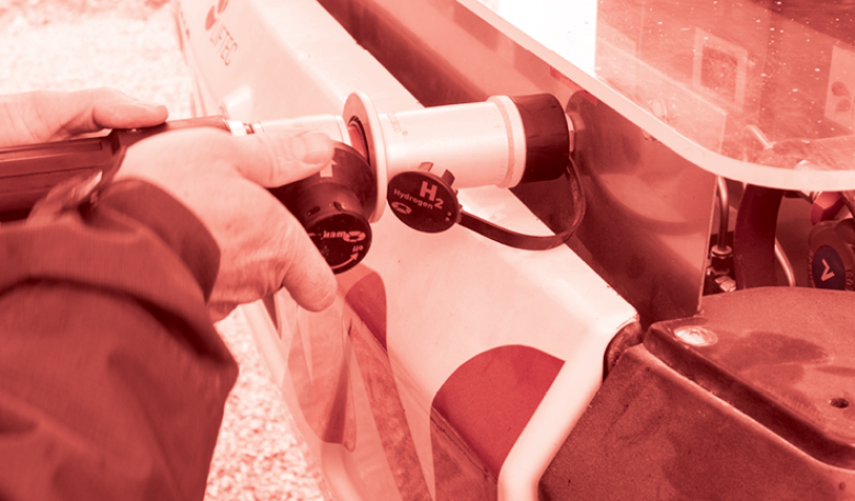 Photo of a car being refuelled with hydrogen