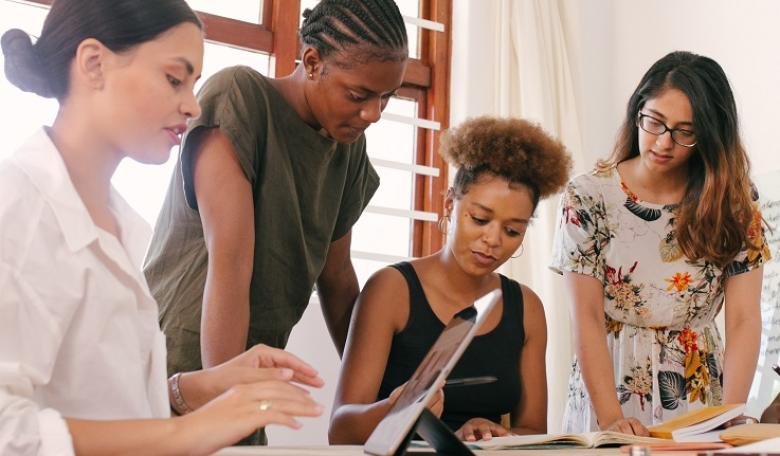 Image showing diverse women working together in an office.