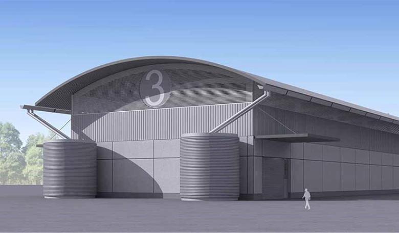 Computer generate design concept for building at the NRWMF