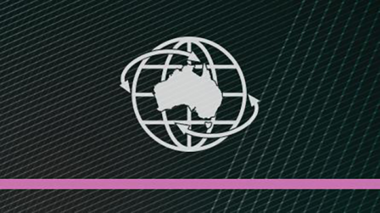 Decorative image showing an icon representing Australian with links around the globe.
