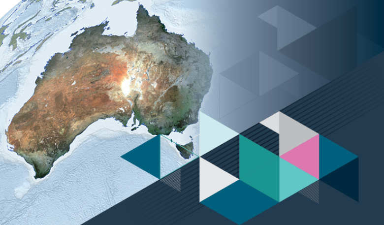 A decorative image of a satellite image Australia 