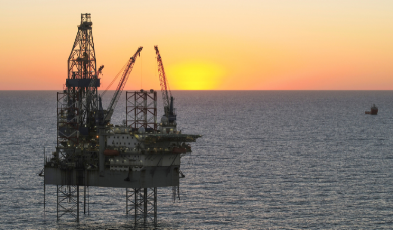 Photo of an offshore resource exploration platform