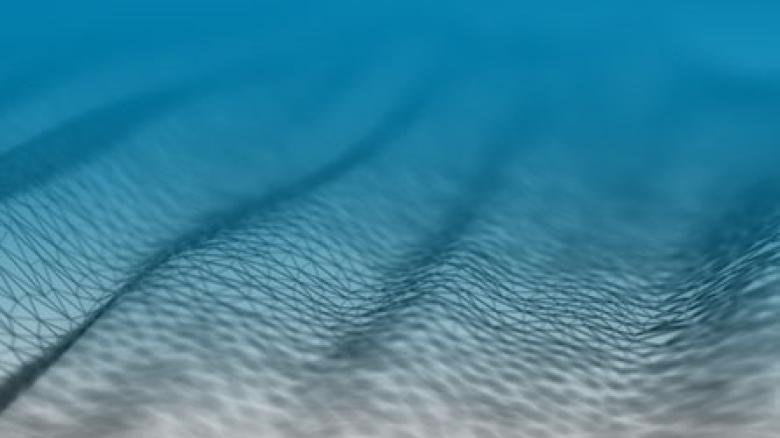 Decorative illustration of wavy blue lines