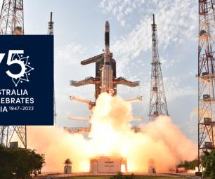 Photo of a launch from the ISRO's Satish Dhawan Space Centre.