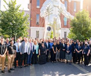 The ASA team with NASA out the front of the Australian Space Discovery Centre.