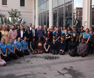 A group of people attending the National Indigenous Space Academy launch