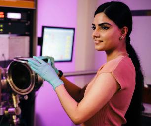 PhD student Ritika Bazzad at work in the lab